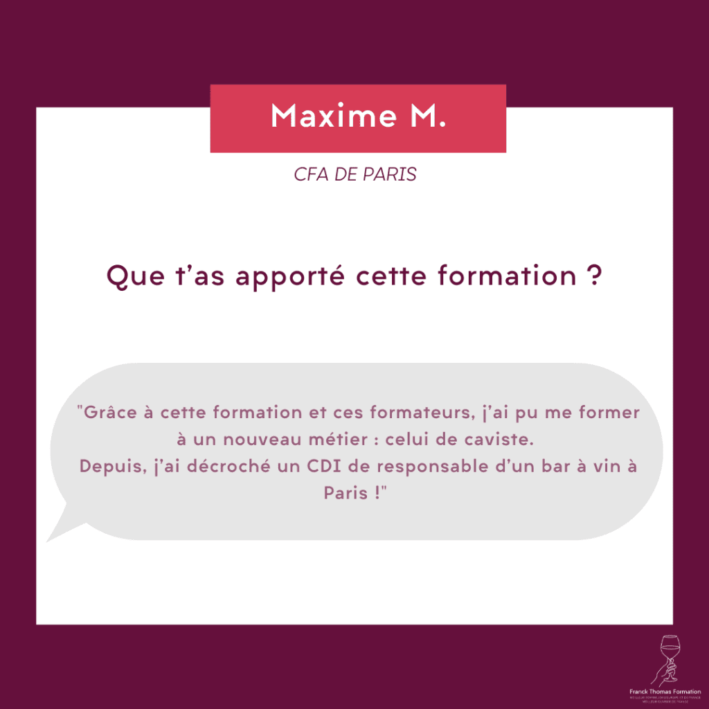 Témoignage sommelier caviste ambassadeur en gastronomie
